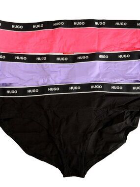Hugo Boss Women's "Triplet Brief Stripe" 3Pack Brief Panties Set US 2XL IT 48